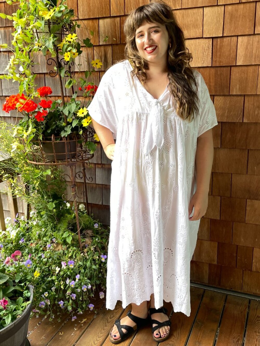 NWT Young Fabulous & Broke Oversized White Eyelet Caftan in Women's Medium